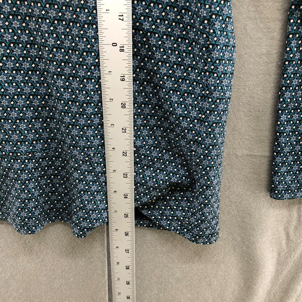 J. Jill Long Sleeve Top Womens Modal Blend Floral Blue Size Large L Crewneck - Picture 12 of 12